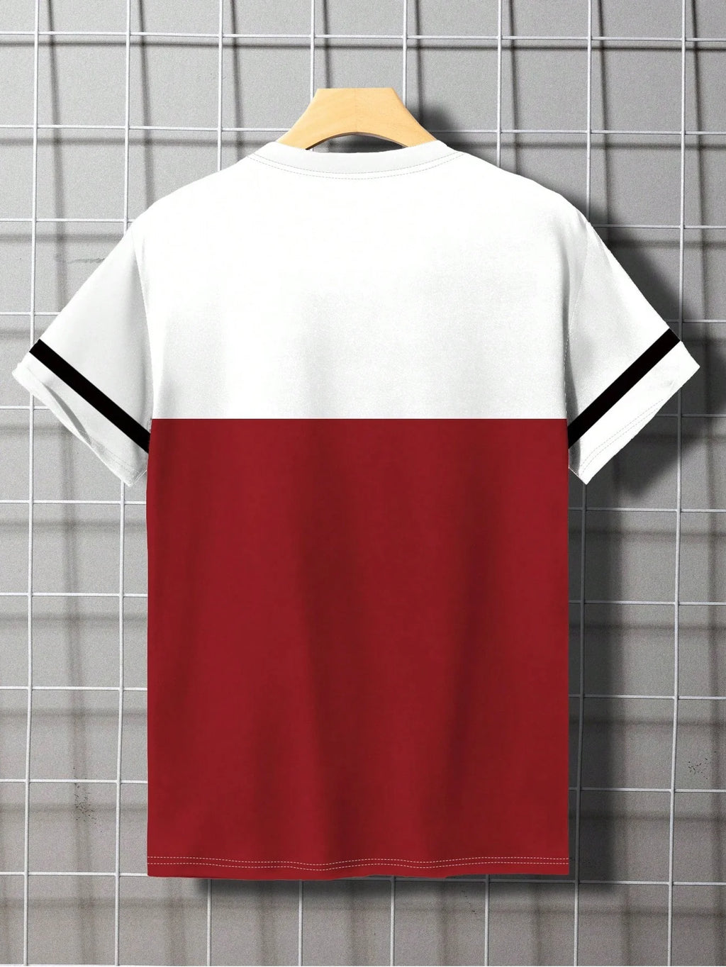 Men's Casual Daily Letter Print Contrast Color Short Sleeve T-Shirt