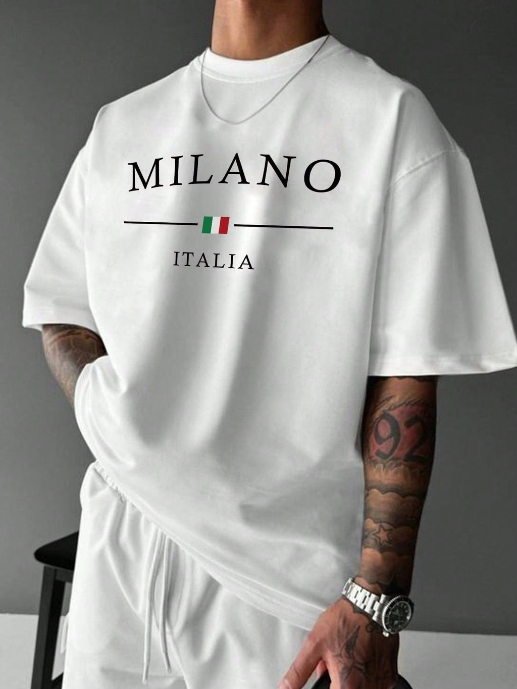 Men's Casual Loose Letter Print Short Sleeve T-Shirt