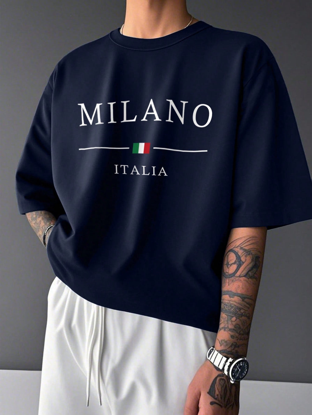 Men's Casual Loose Letter Print Short Sleeve T-Shirt