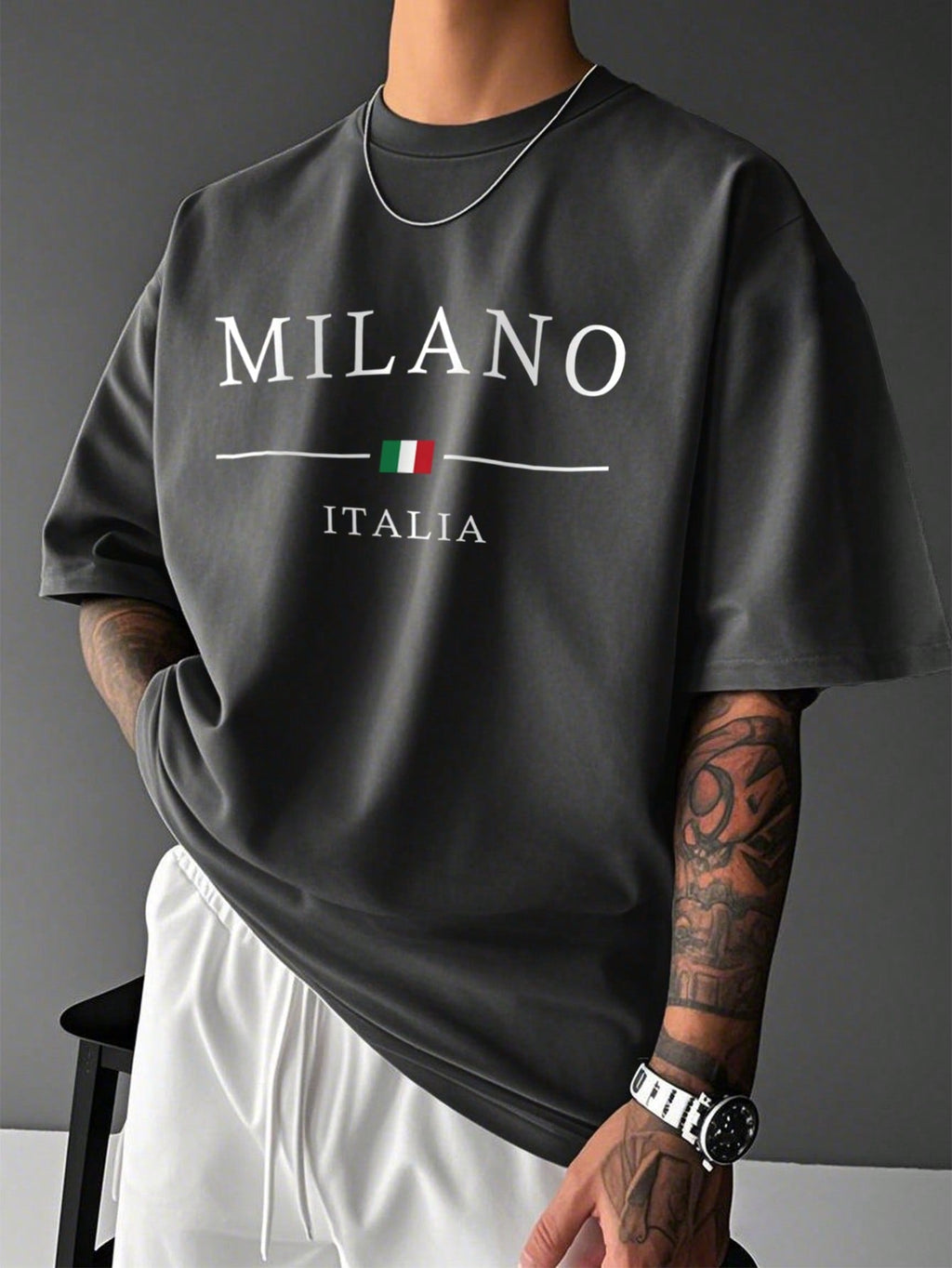 Men's Casual Loose Letter Print Short Sleeve T-Shirt