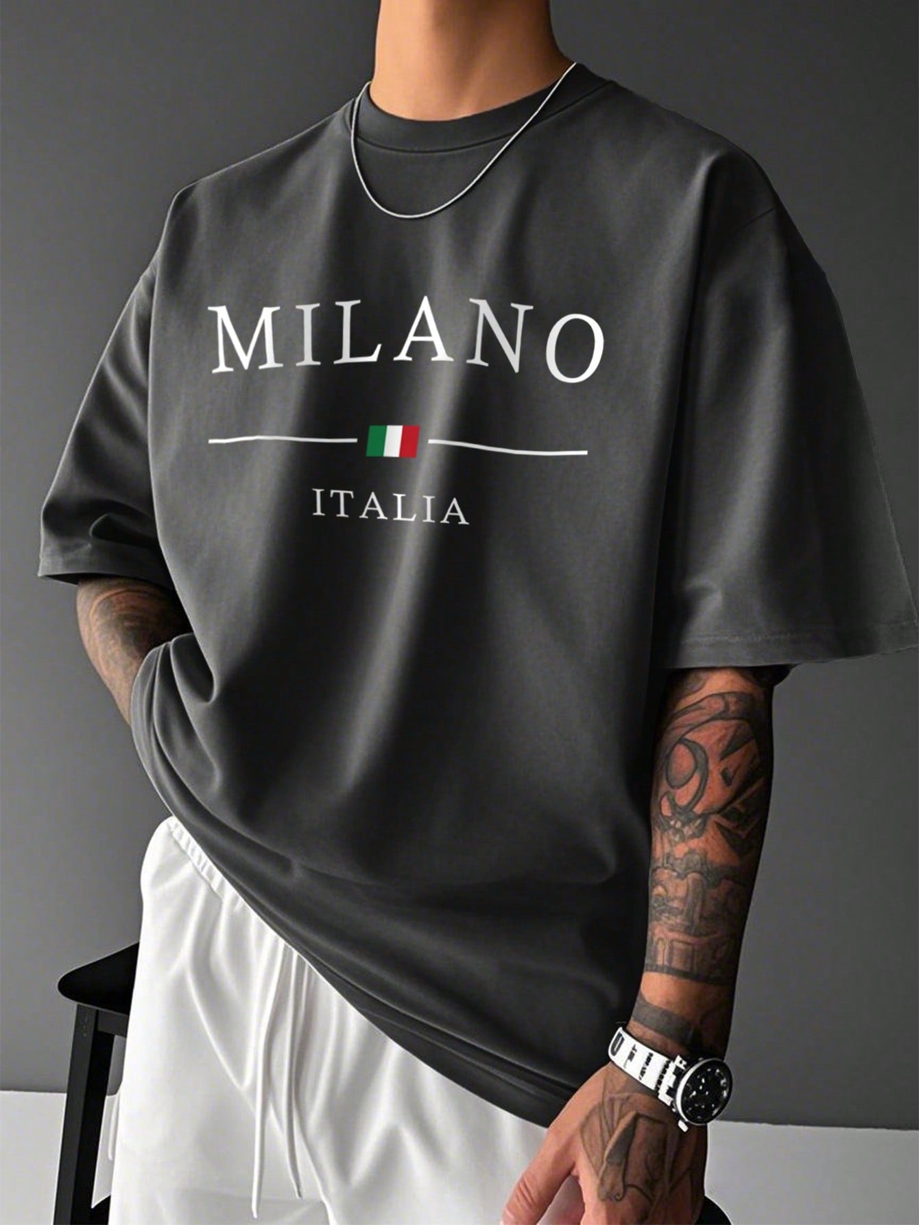Men's Casual Loose Letter Print Short Sleeve T-Shirt