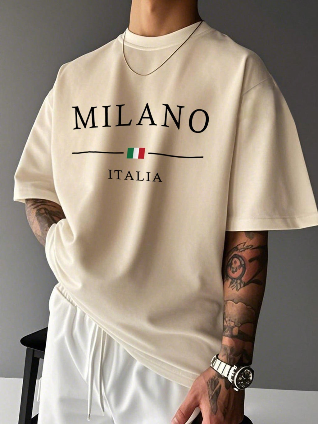Men's Casual Loose Letter Print Short Sleeve T-Shirt