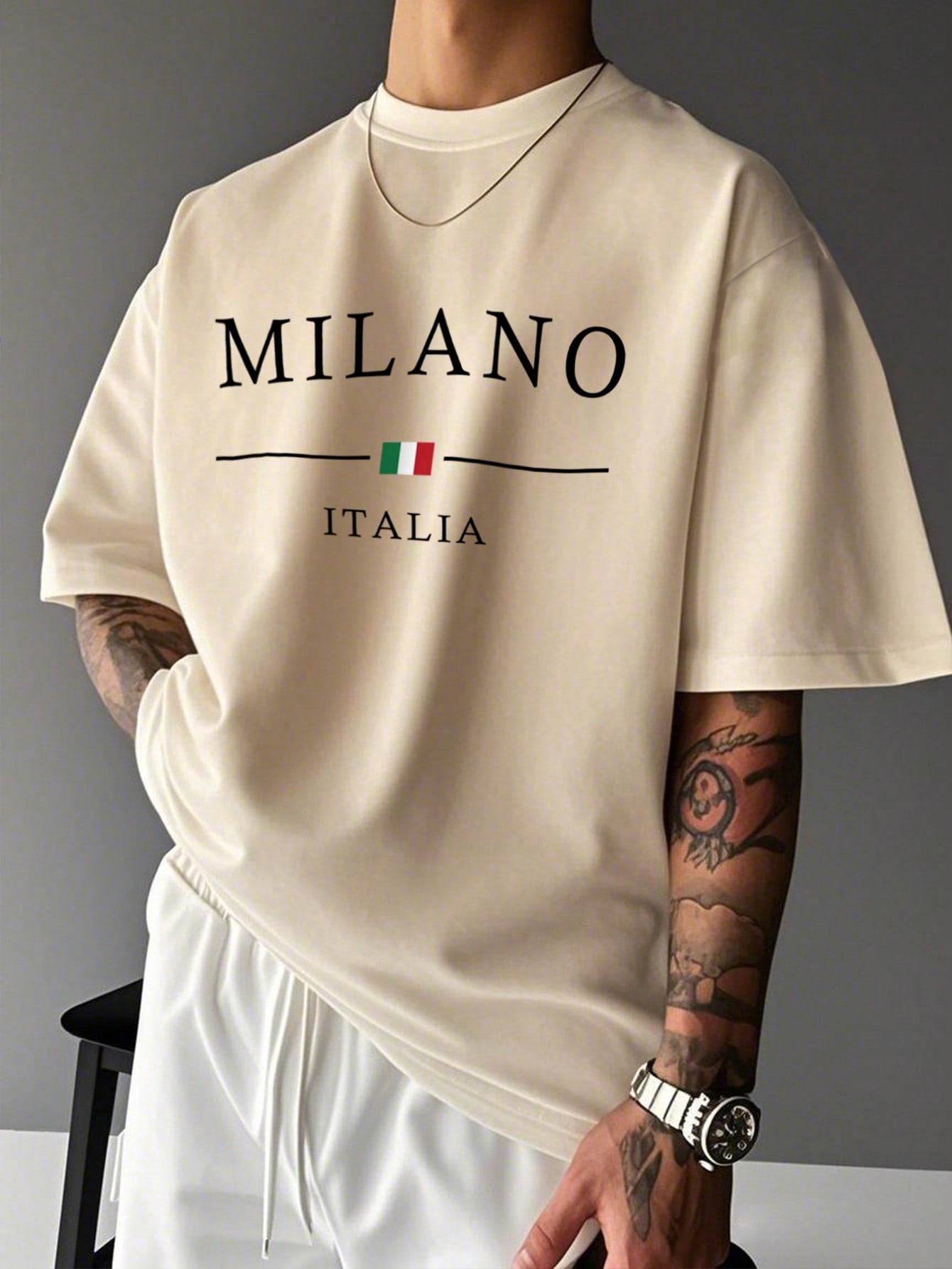 Men's Casual Loose Letter Print Short Sleeve T-Shirt