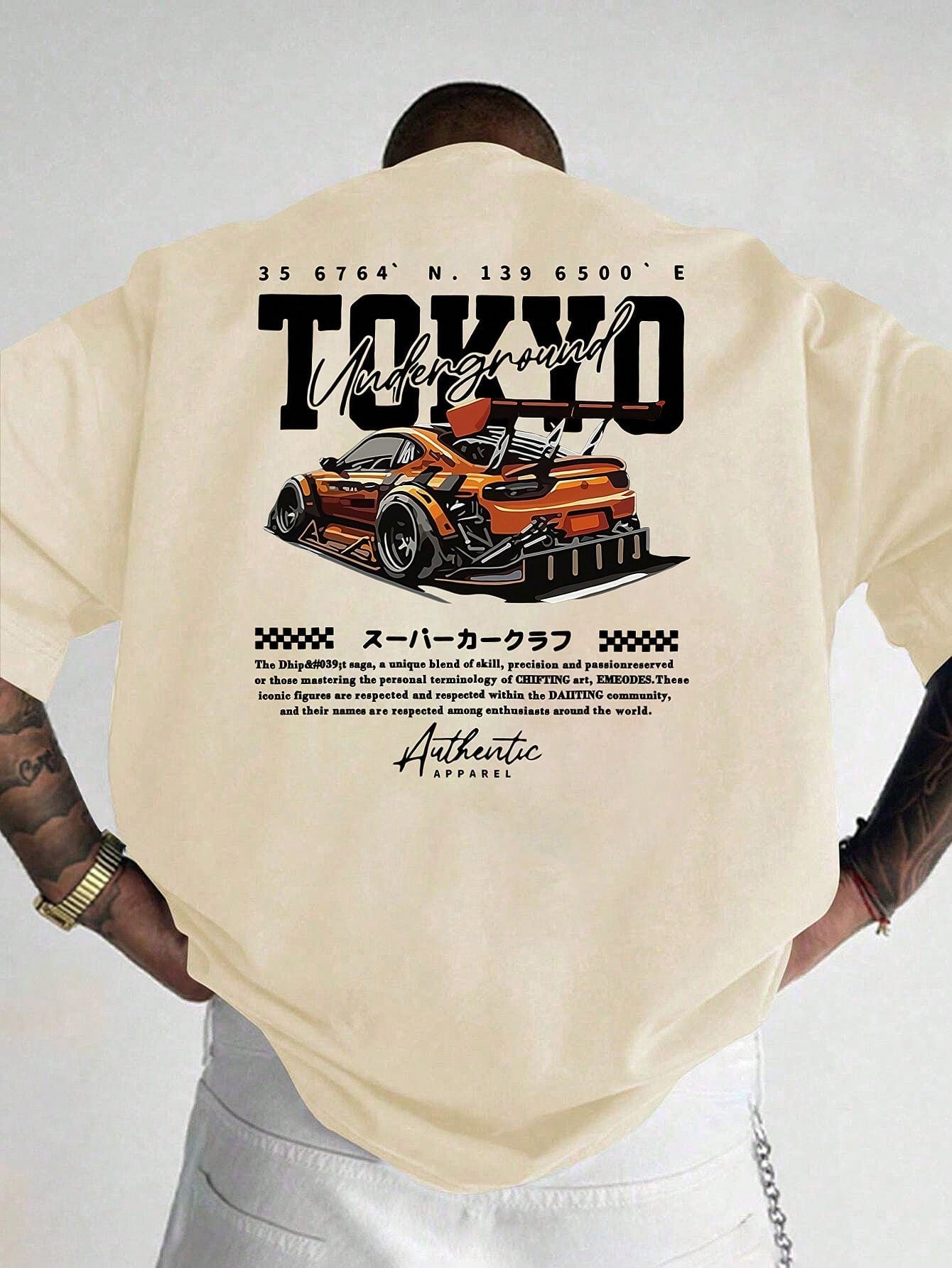 Men's Fashionable Printed Loose Fit Short Sleeve T-Shirt