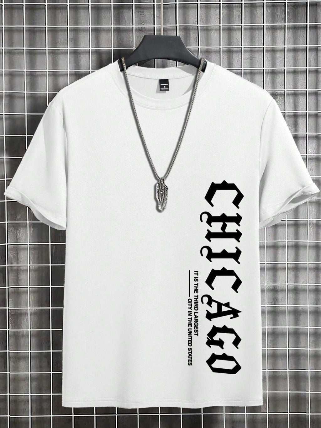 Men's Casual Letter Print Round Neck Short Sleeve T-Shirt