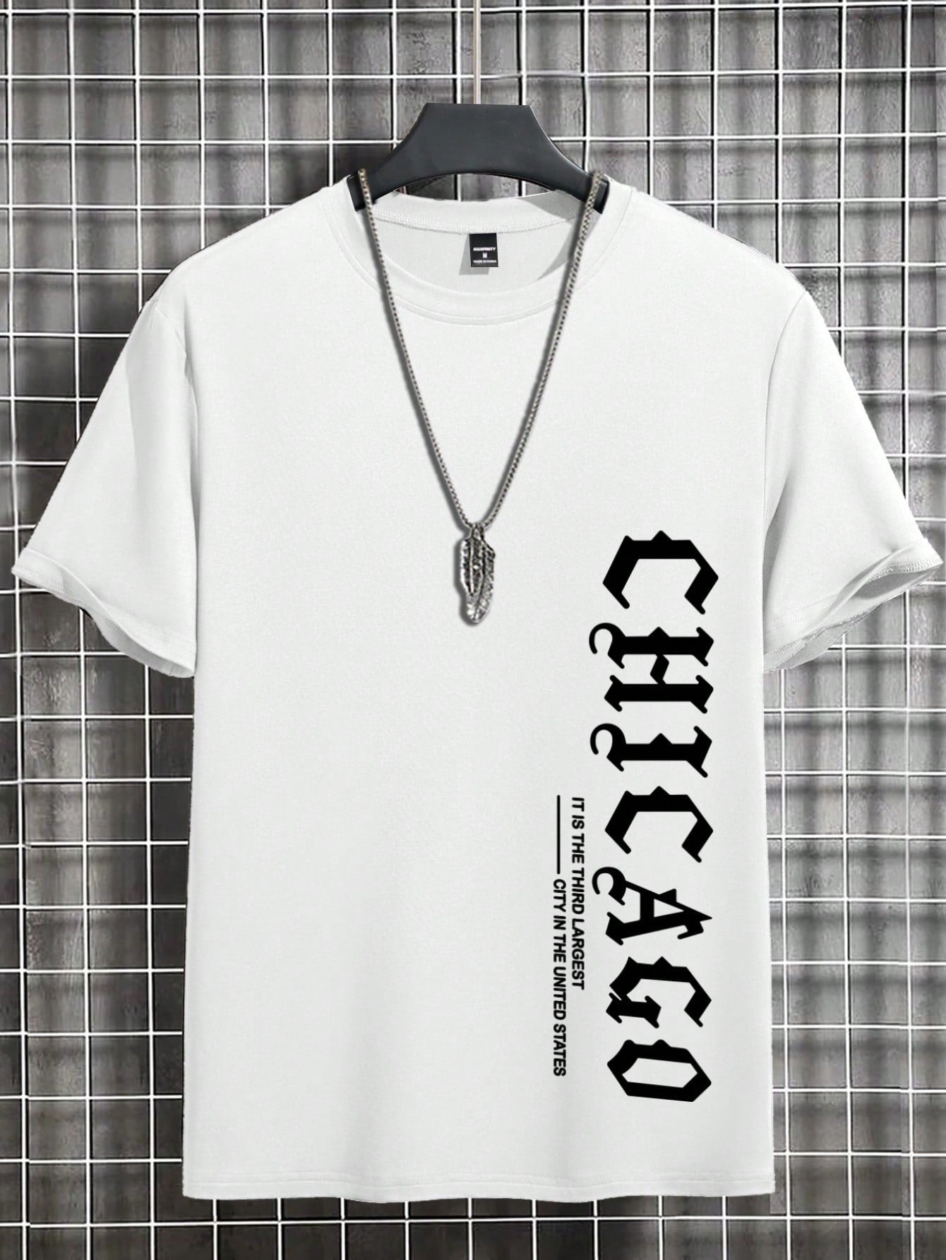 Men's Casual Letter Print Round Neck Short Sleeve T-Shirt