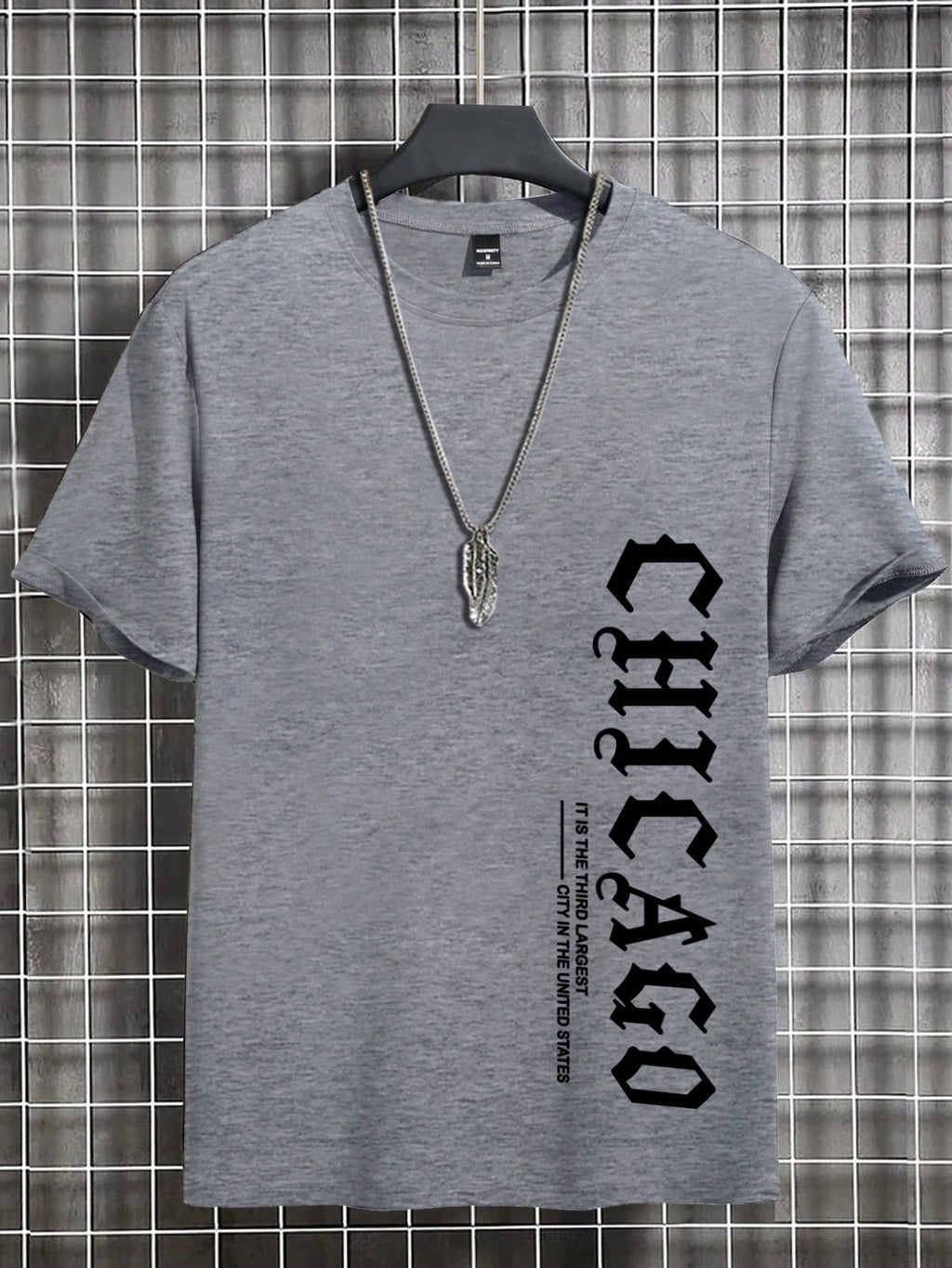 Men's Casual Letter Print Round Neck Short Sleeve T-Shirt