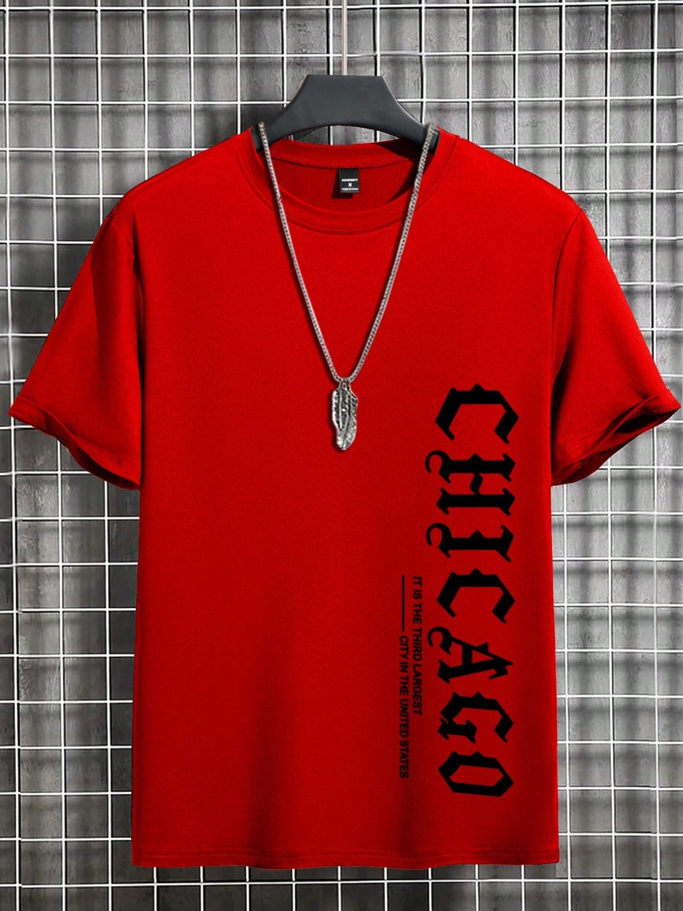 Men's Casual Letter Print Round Neck Short Sleeve T-Shirt