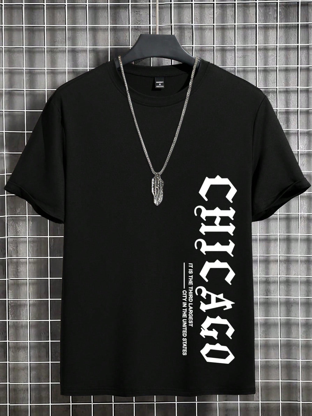 Men's Casual Letter Print Round Neck Short Sleeve T-Shirt
