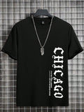 Men's Casual Letter Print Round Neck Short Sleeve T-Shirt