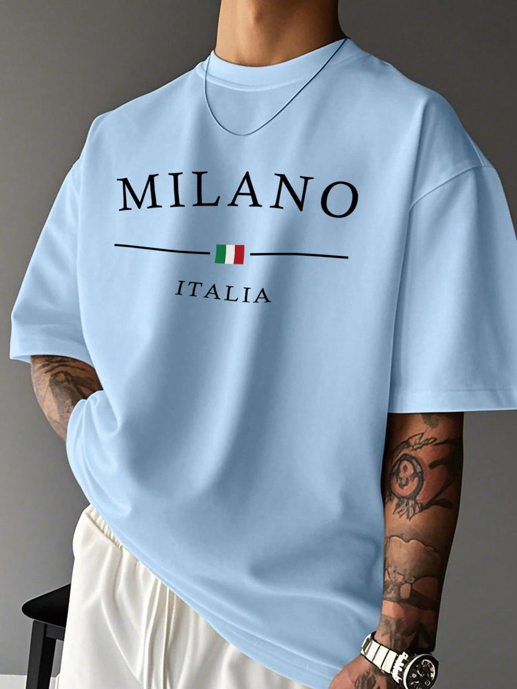 Men's Casual Loose Letter Print Short Sleeve T-Shirt