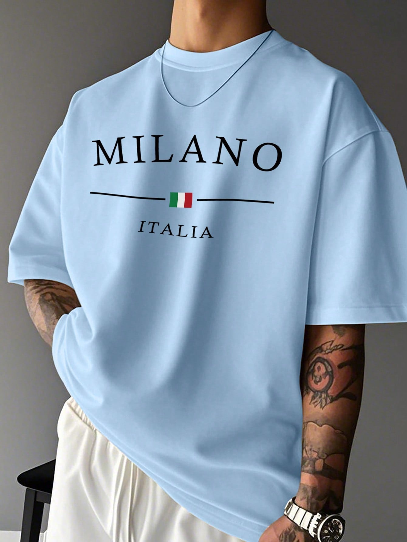 Men's Casual Loose Letter Print Short Sleeve T-Shirt