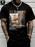 Men's Casual Cotton Streetwear Street View Of Brooklyn New York T-Shirt