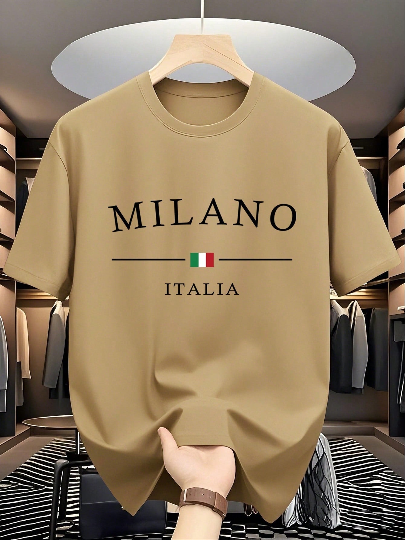 Men's Casual Loose Letter Print Short Sleeve T-Shirt