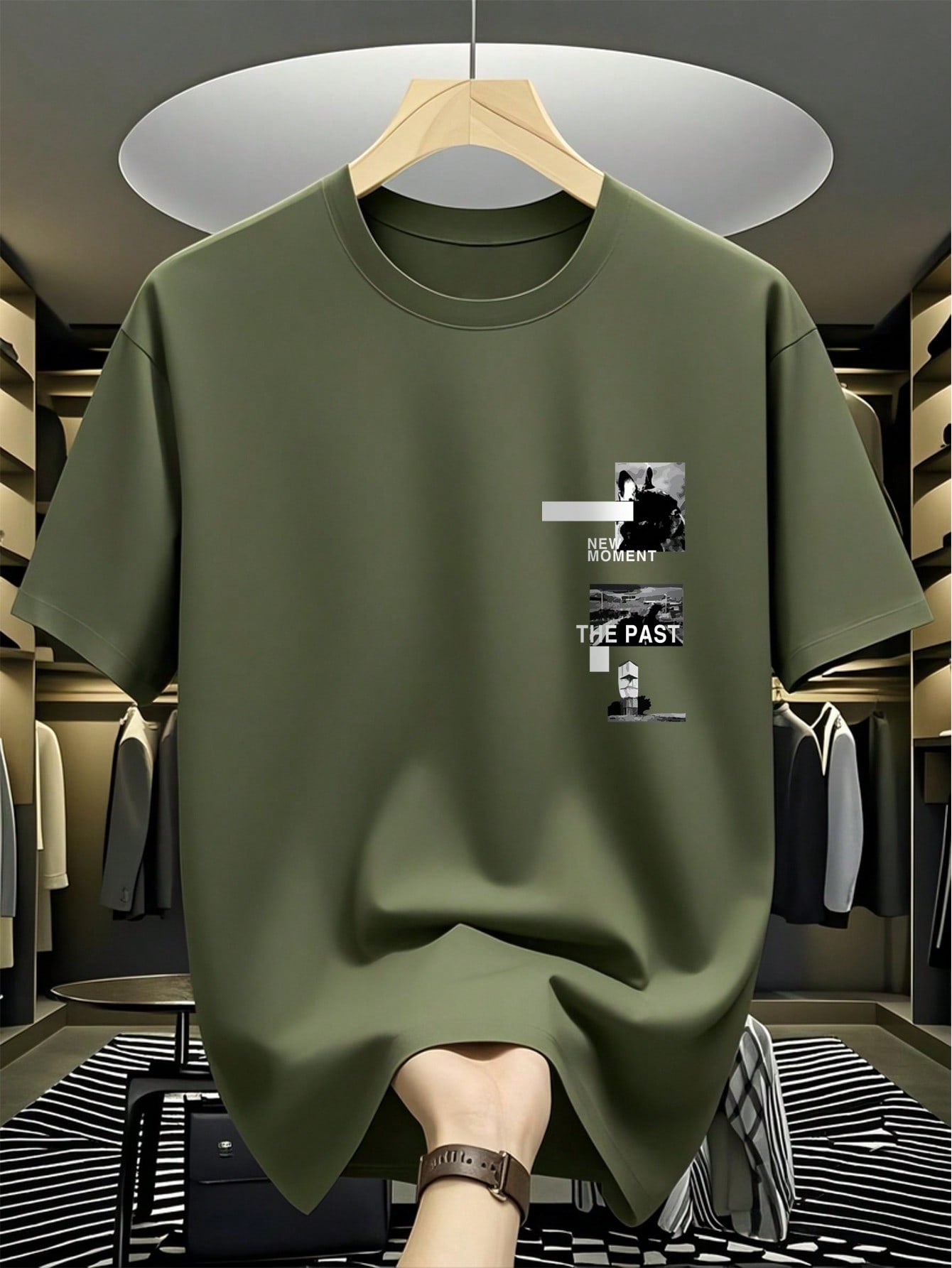 Men's Summer Casual Letter Printed Round Neck Short Sleeve T-Shirt