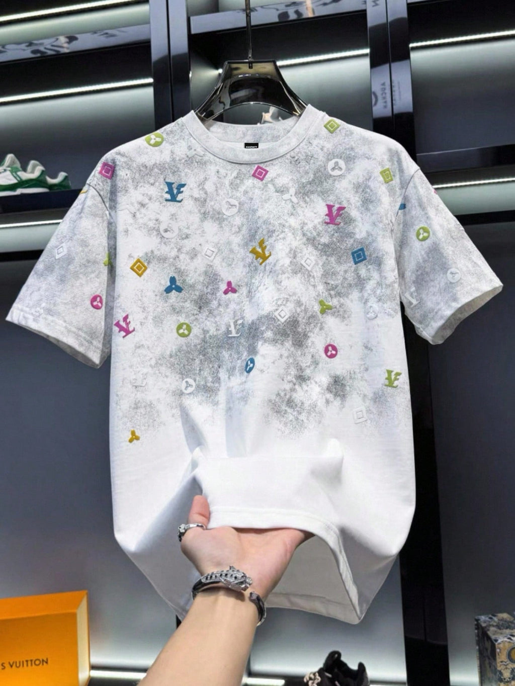 Men's Casual Distressed Letter Print T-Shirt
