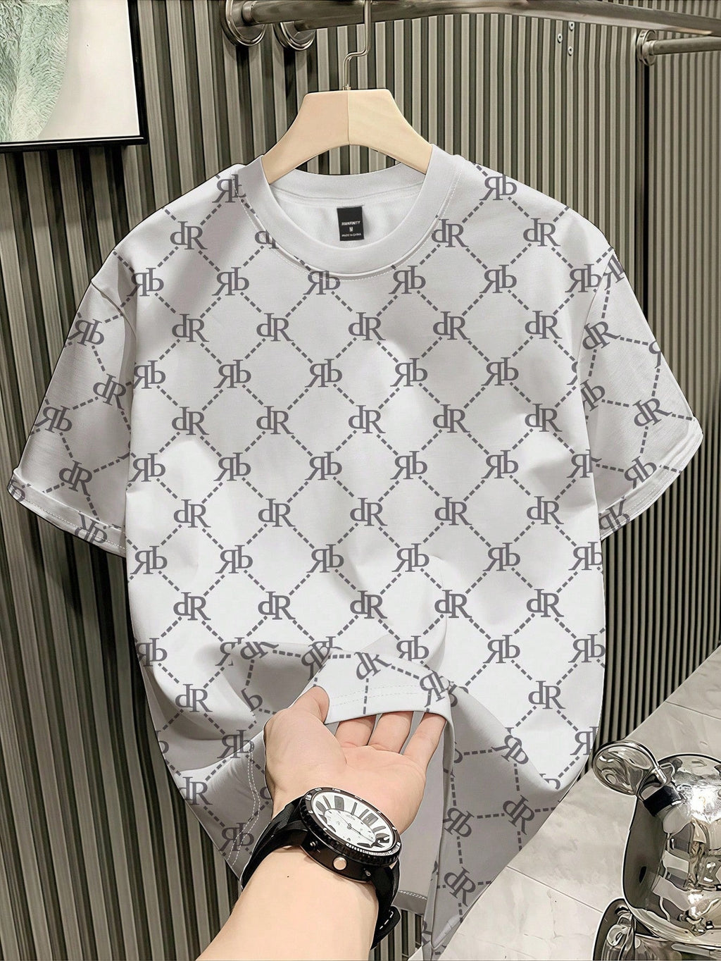 Men's Casual Letter Print Round Neck Short Sleeve T-Shirt, Versatile For Summer