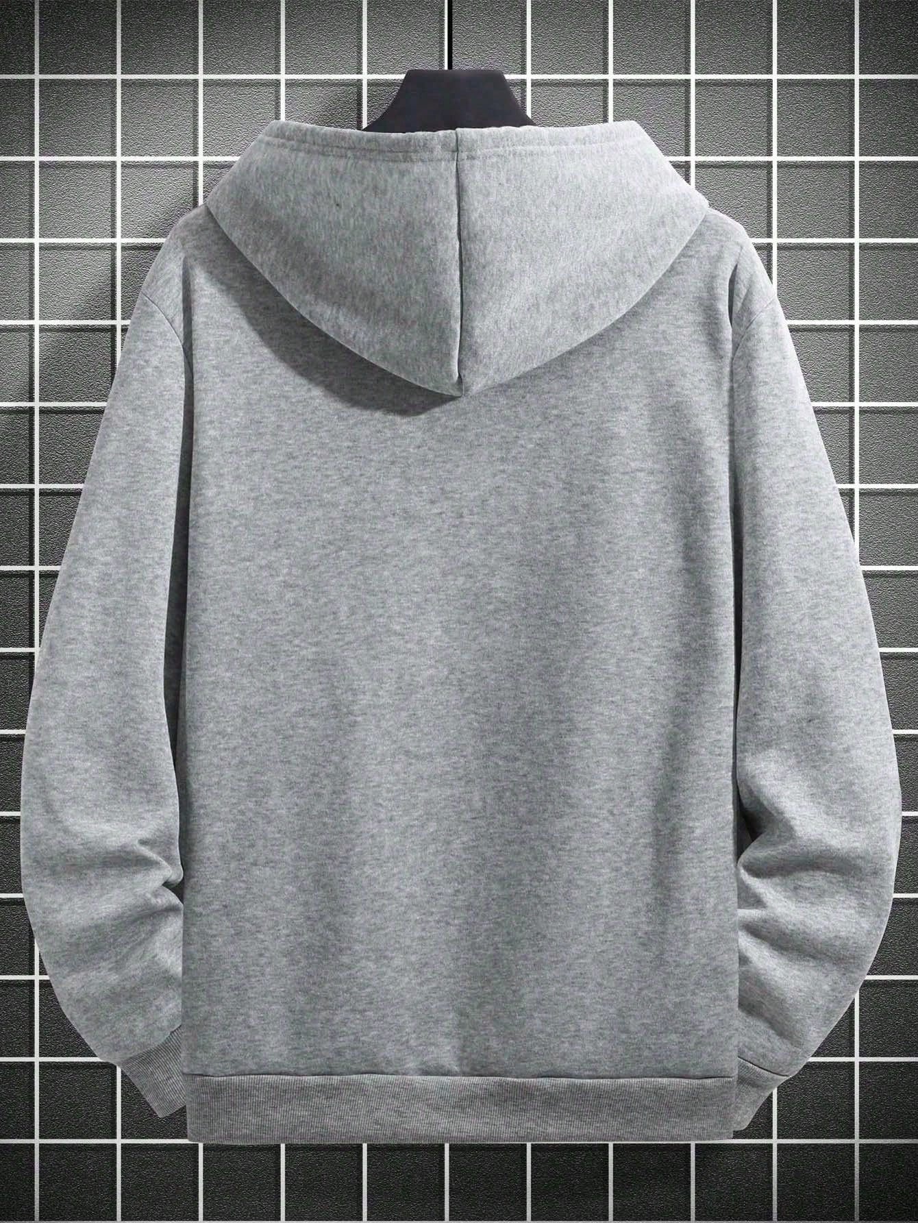 Men's Essential New Street Style Rose Print Simple Hoodie