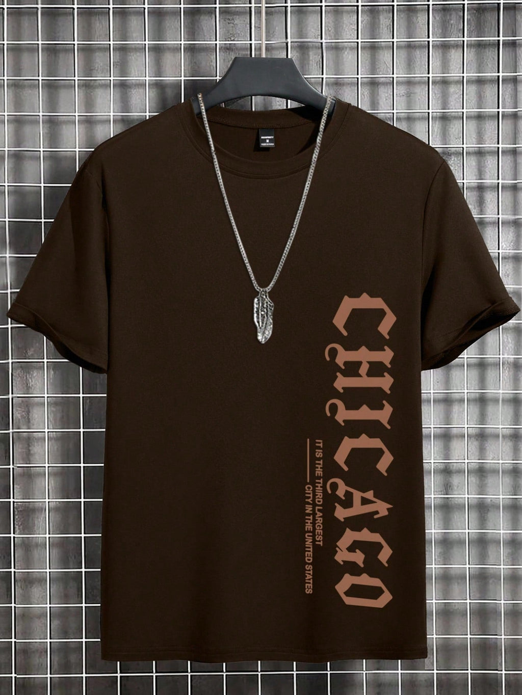 Men's Casual Letter Print Round Neck Short Sleeve T-Shirt