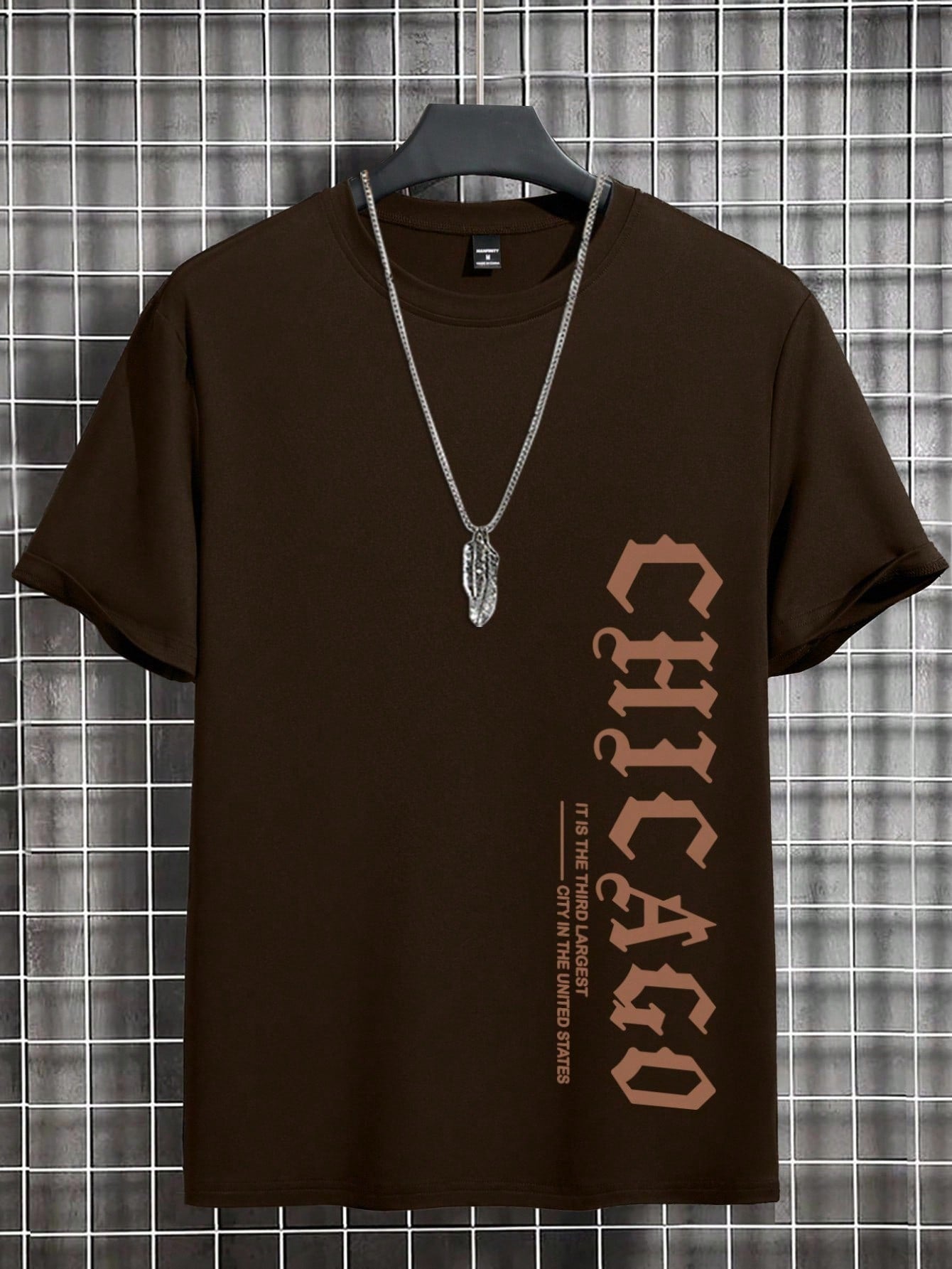 Men's Casual Letter Print Round Neck Short Sleeve T-Shirt