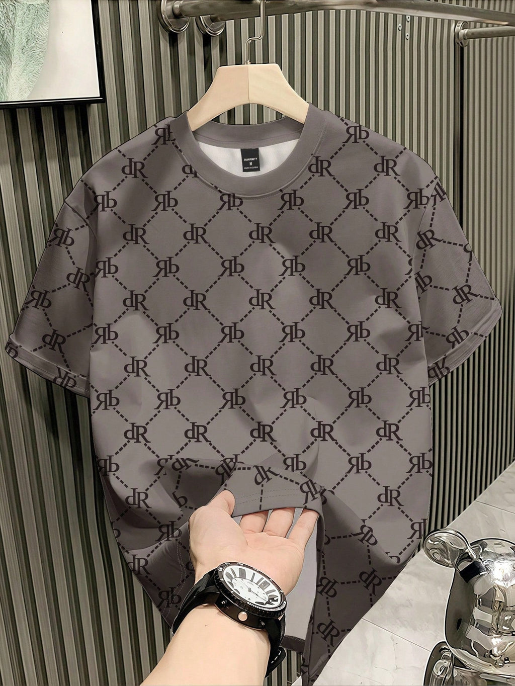 Men's Casual Letter Print Round Neck Short Sleeve T-Shirt, Versatile For Summer