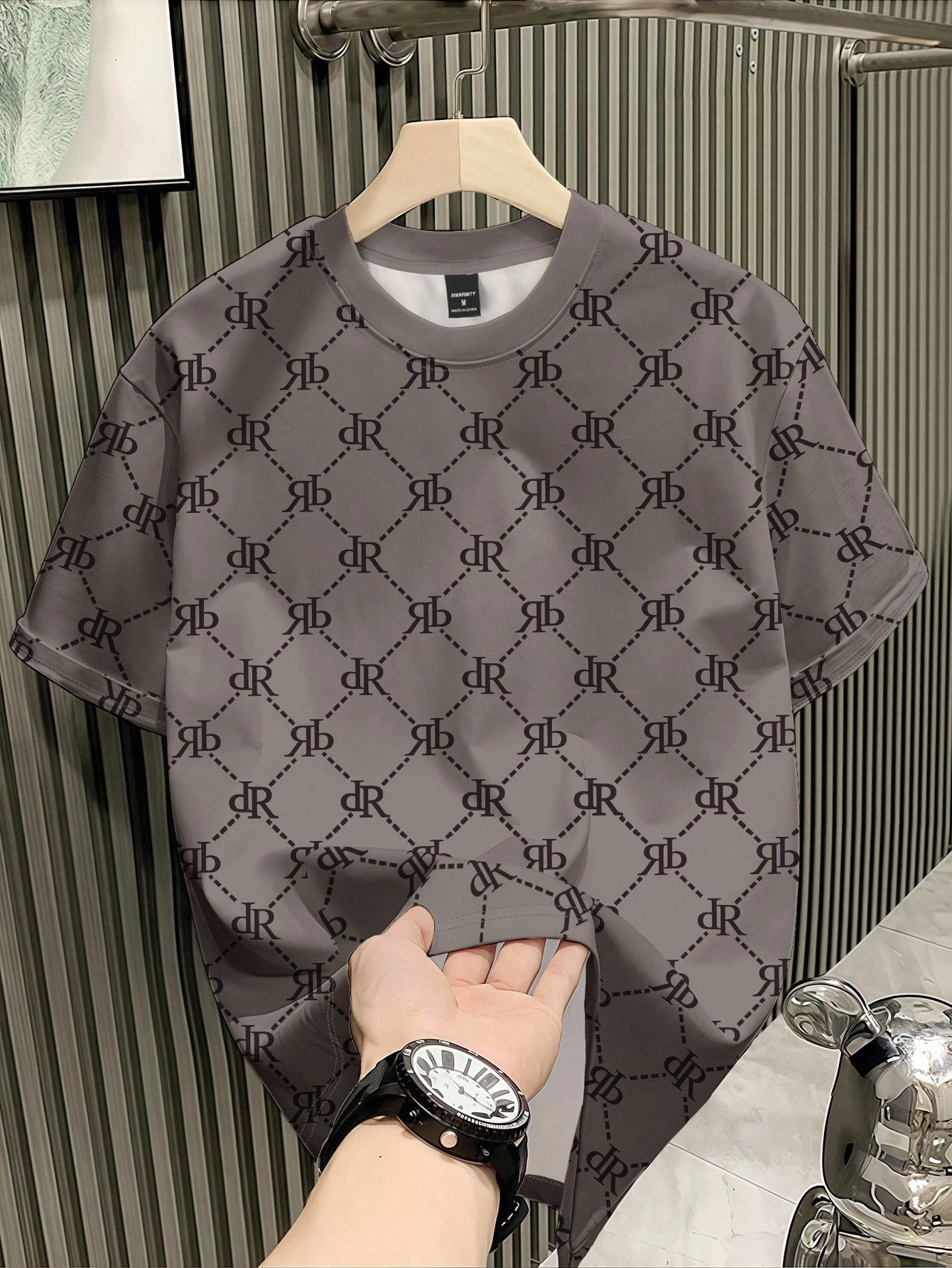 Men's Casual Letter Print Round Neck Short Sleeve T-Shirt, Versatile For Summer