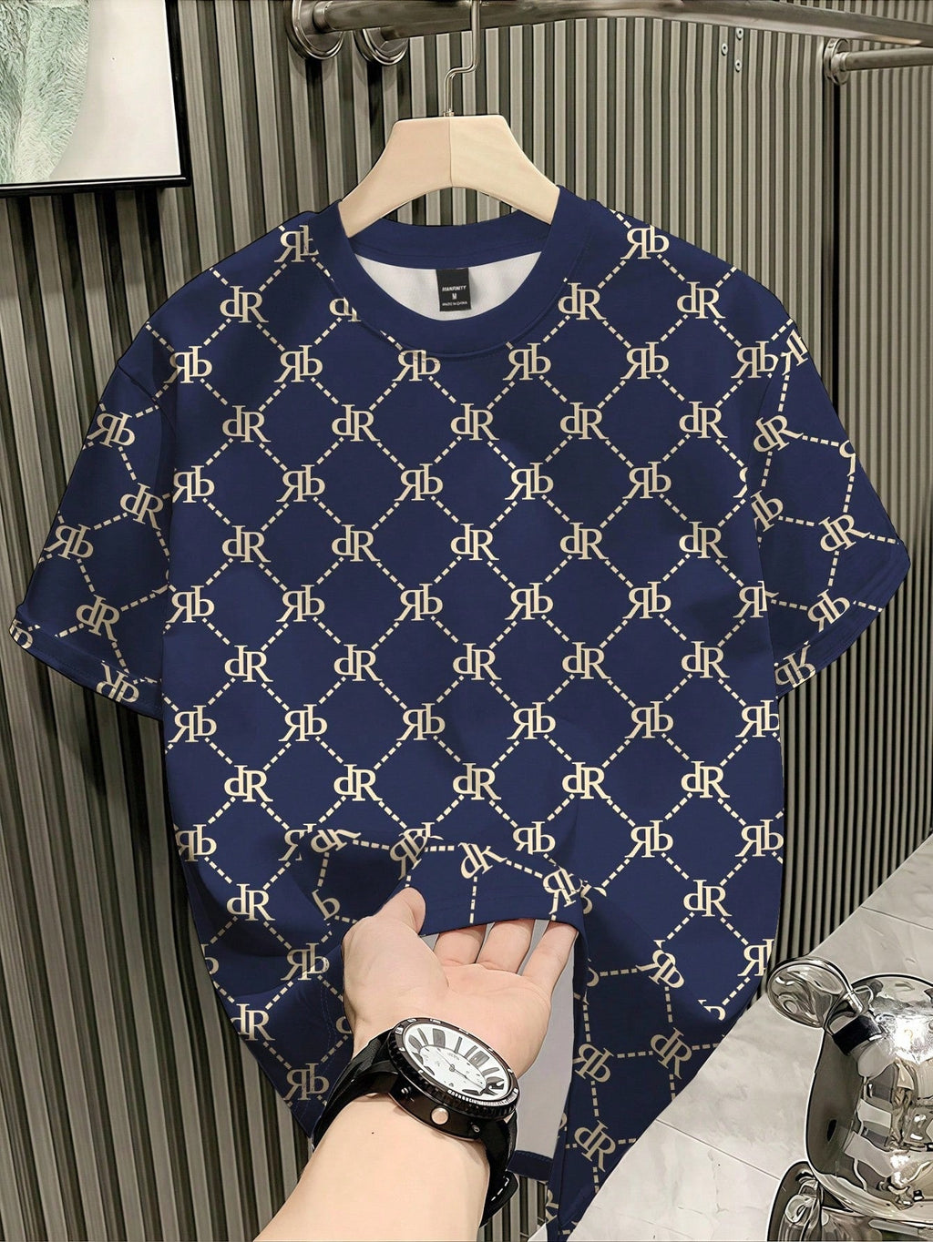 Men's Casual Letter Print Round Neck Short Sleeve T-Shirt, Versatile For Summer