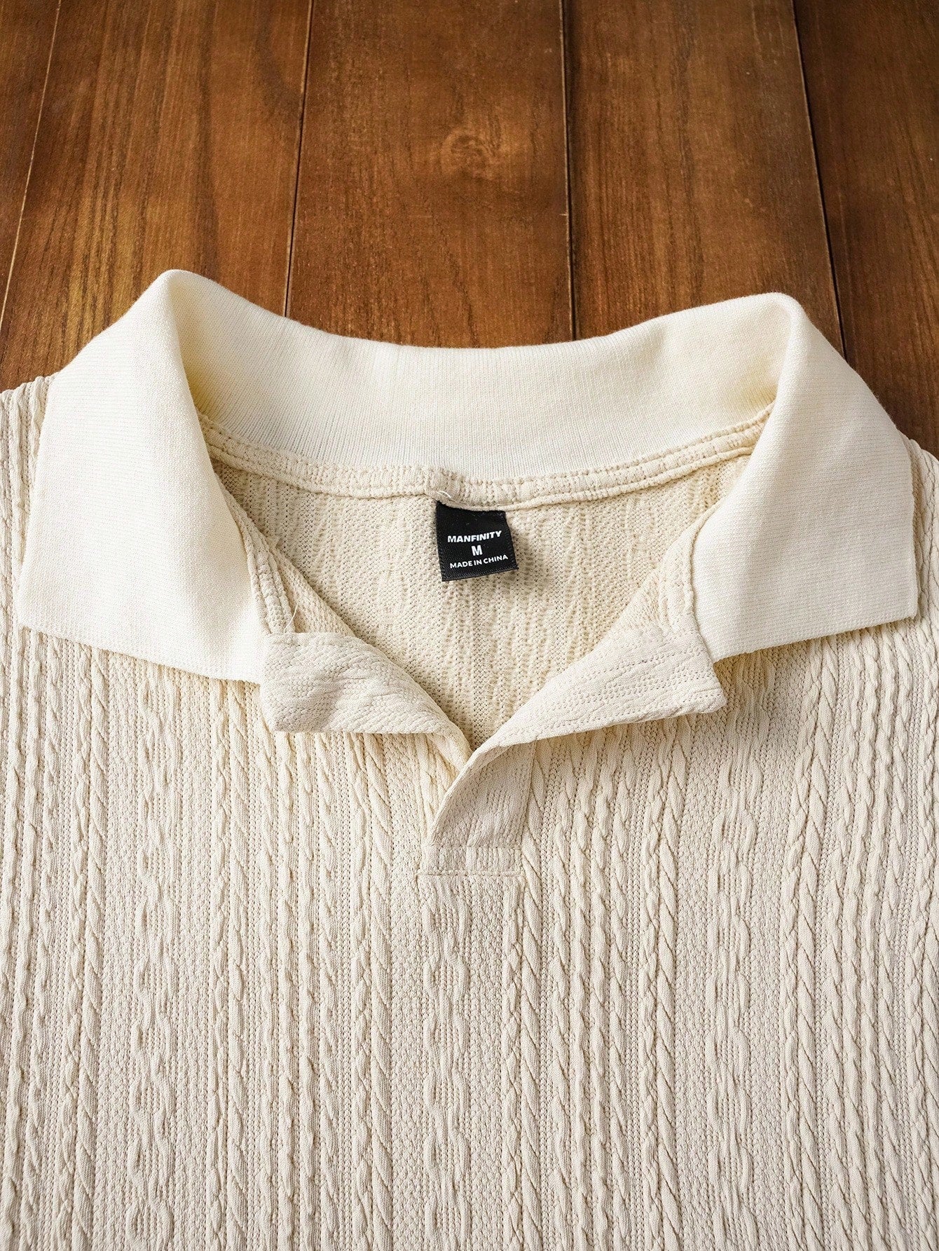 Men's Casual Loose Knit Drop Shoulder Polo Shirt