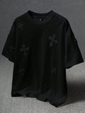 Men's Street-Style Popular INS Matching Cross Full-Print Towel Embroidery T-Shirt