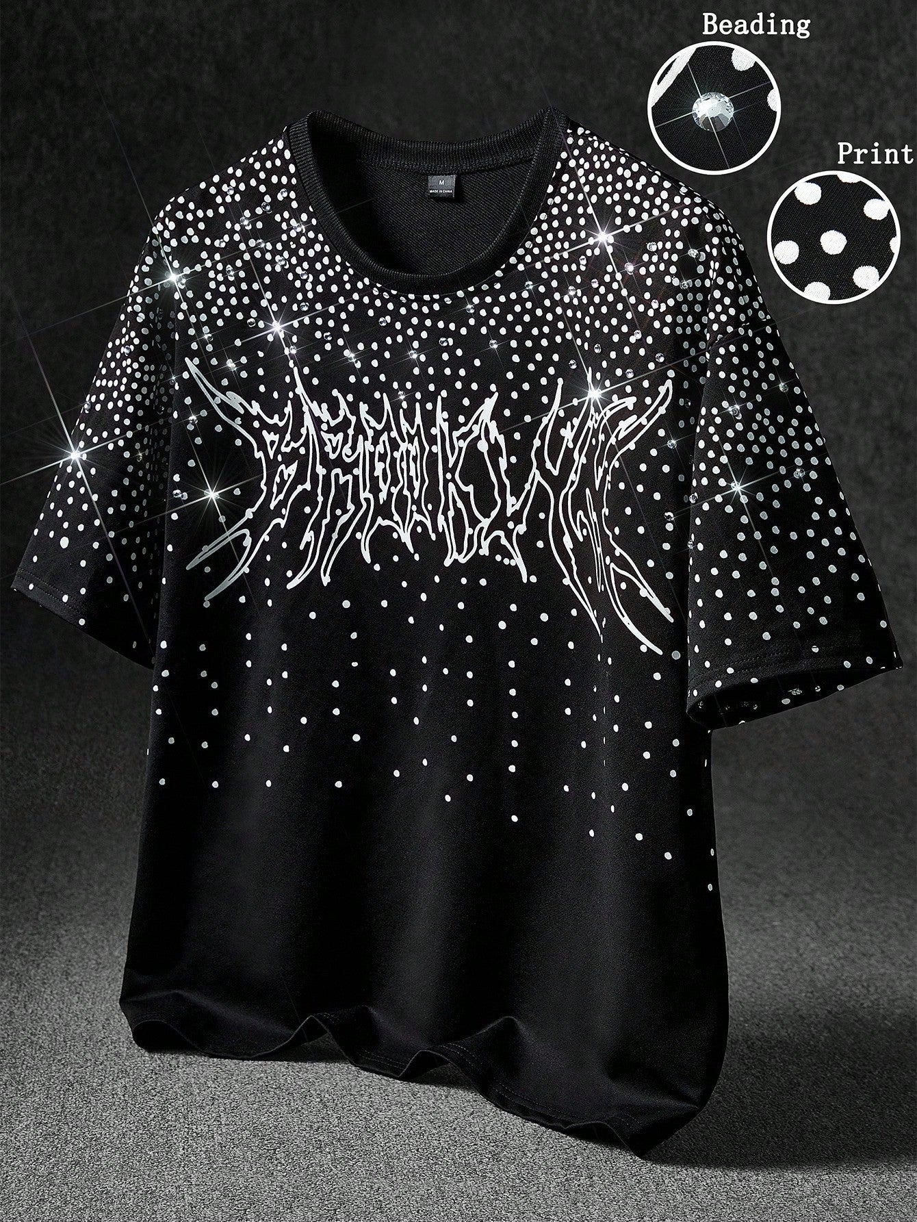 Men's Street-Style Popular INS Matching Cross Full-Print Towel Embroidery T-Shirt