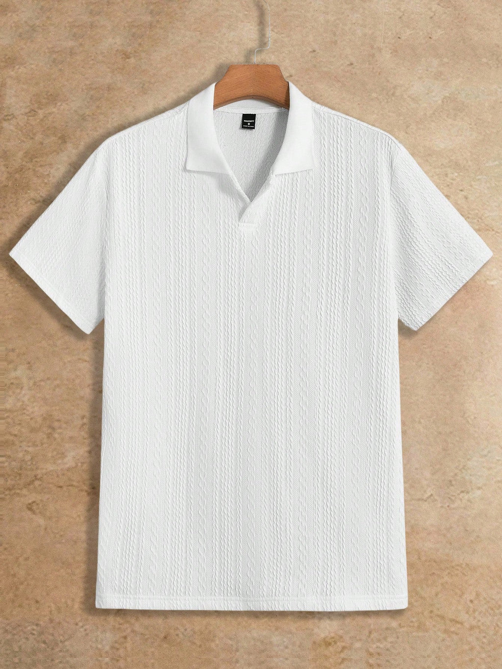 Men's Casual Loose Knit Drop Shoulder Polo Shirt