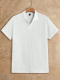Men's Casual Loose Knit Drop Shoulder Polo Shirt
