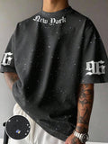 Men's Letter Print Round Neck Casual Loose T-Shirt