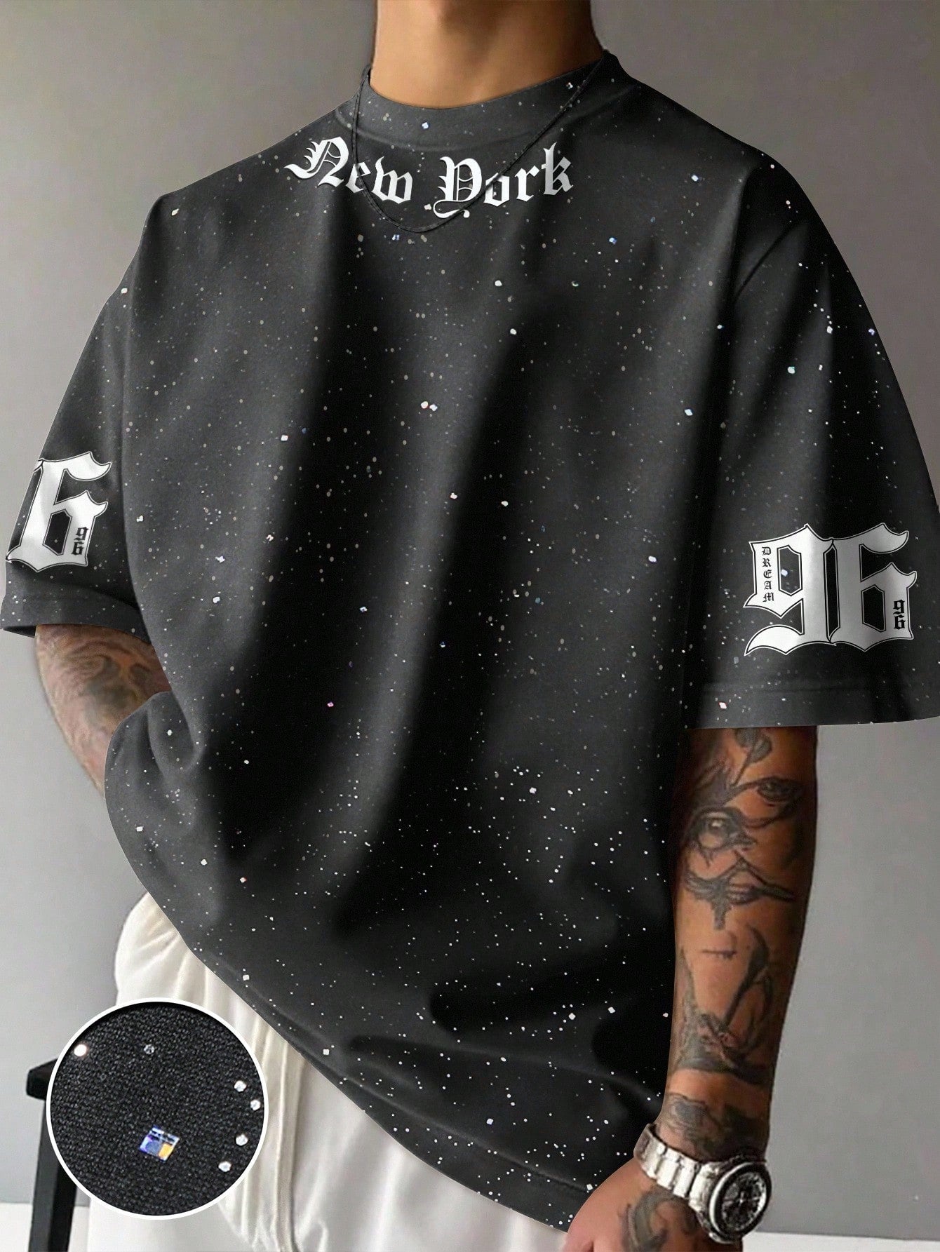 Men's Letter Print Round Neck Casual Loose T-Shirt