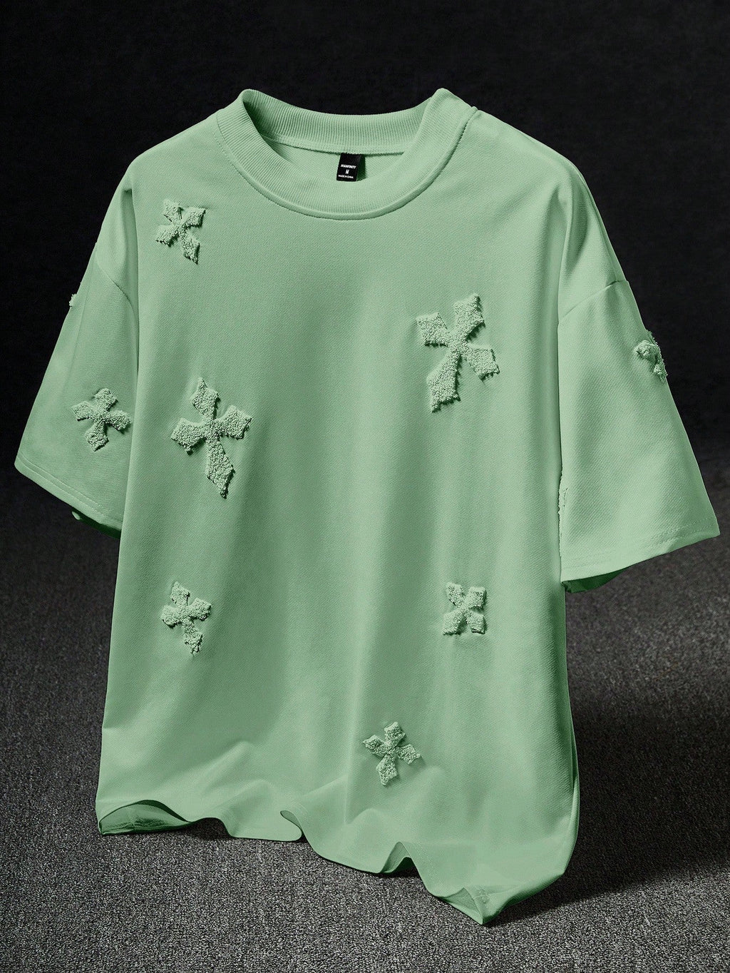 Men's Street-Style Popular INS Matching Cross Full-Print Towel Embroidery T-Shirt