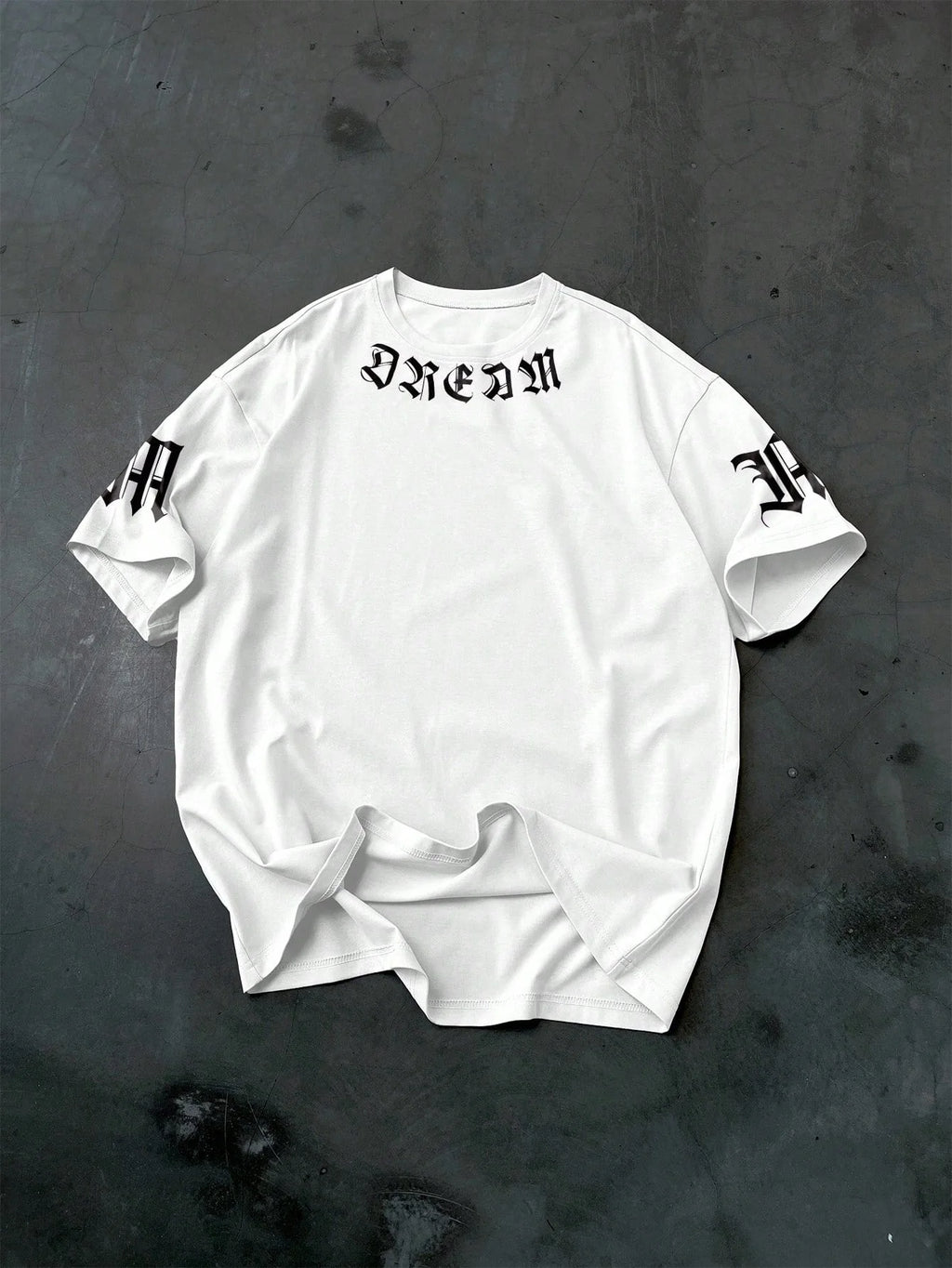 Men's Letter Print Round Neck Casual Loose T-Shirt