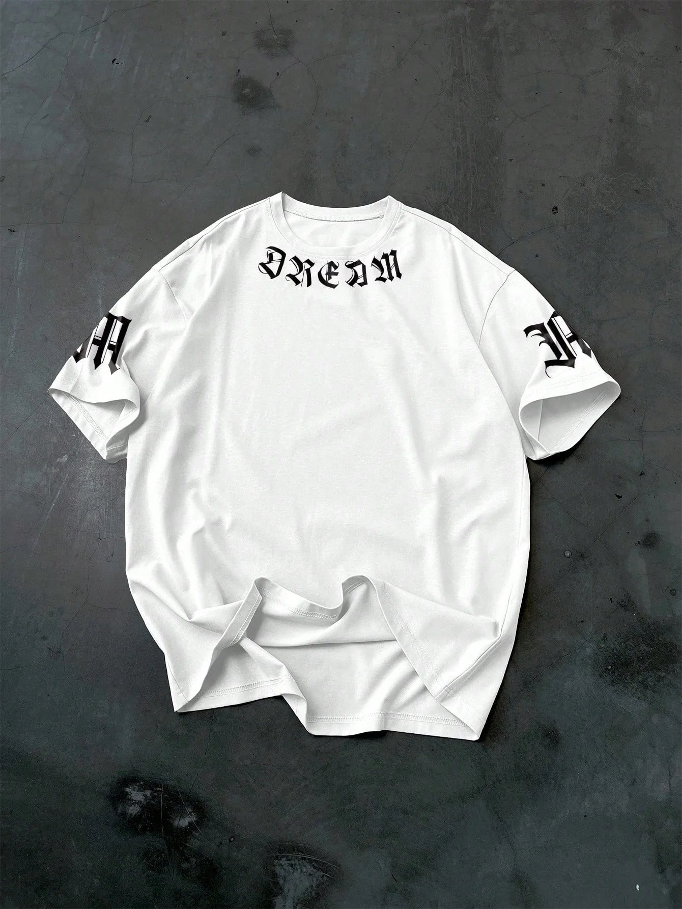 Men's Letter Print Round Neck Casual Loose T-Shirt