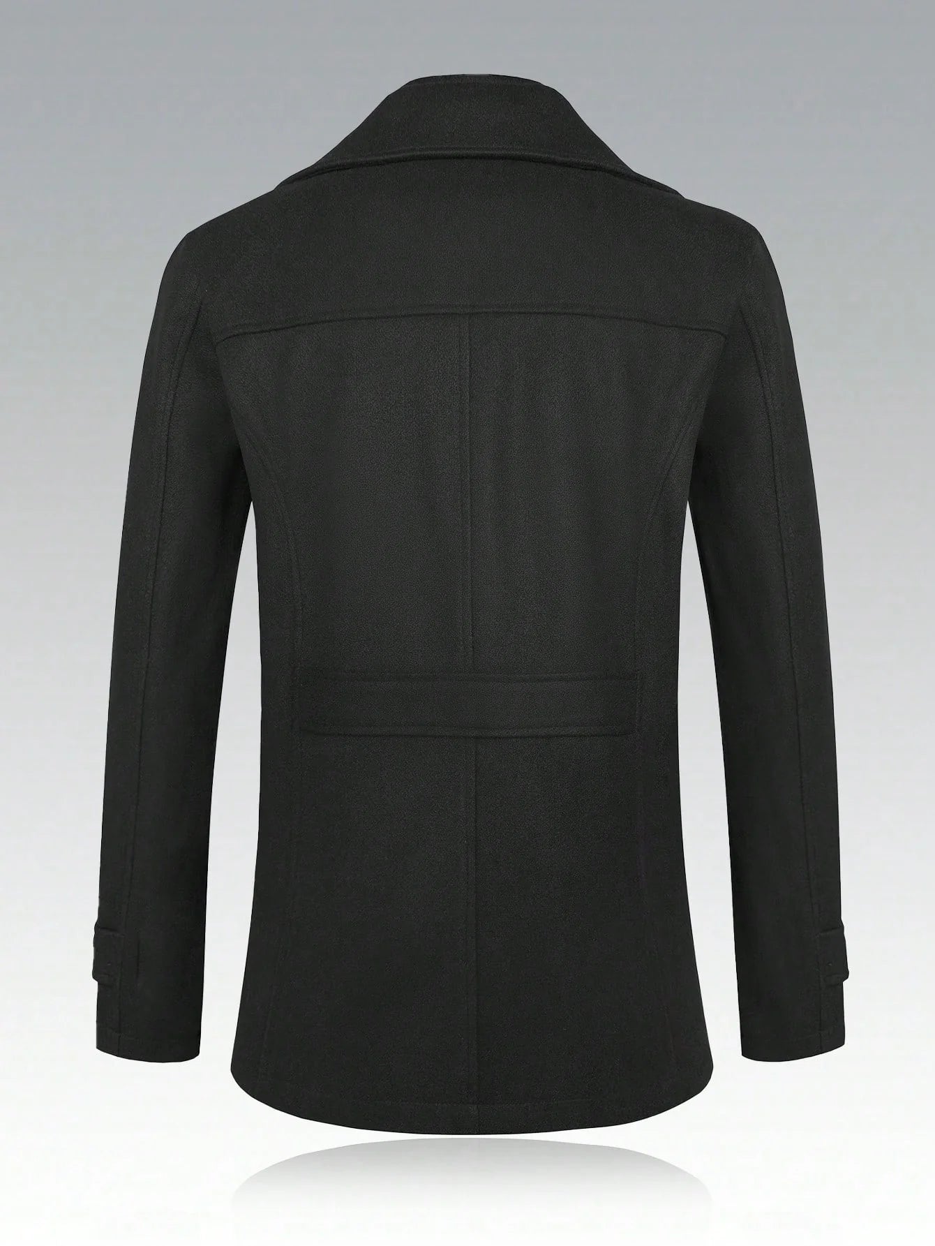 Men's Solid Color Lapel Neck Faux Two Pieces Long Sleeve Casual Woolen Jacket