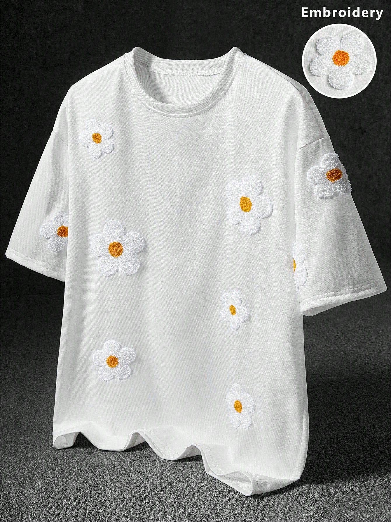 Men's Street-Style Popular INS Matching Cross Full-Print Towel Embroidery T-Shirt