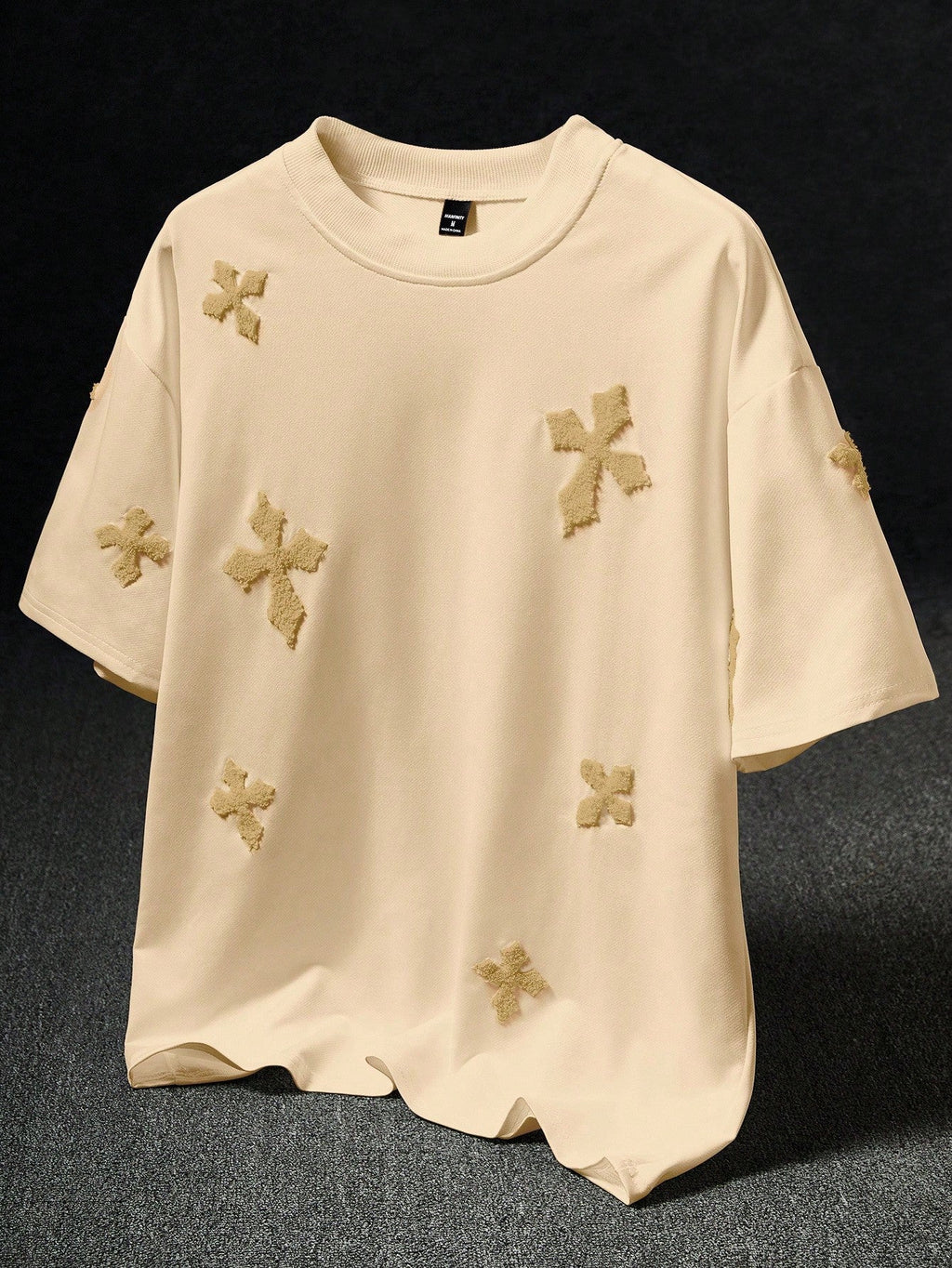 Men's Street-Style Popular INS Matching Cross Full-Print Towel Embroidery T-Shirt