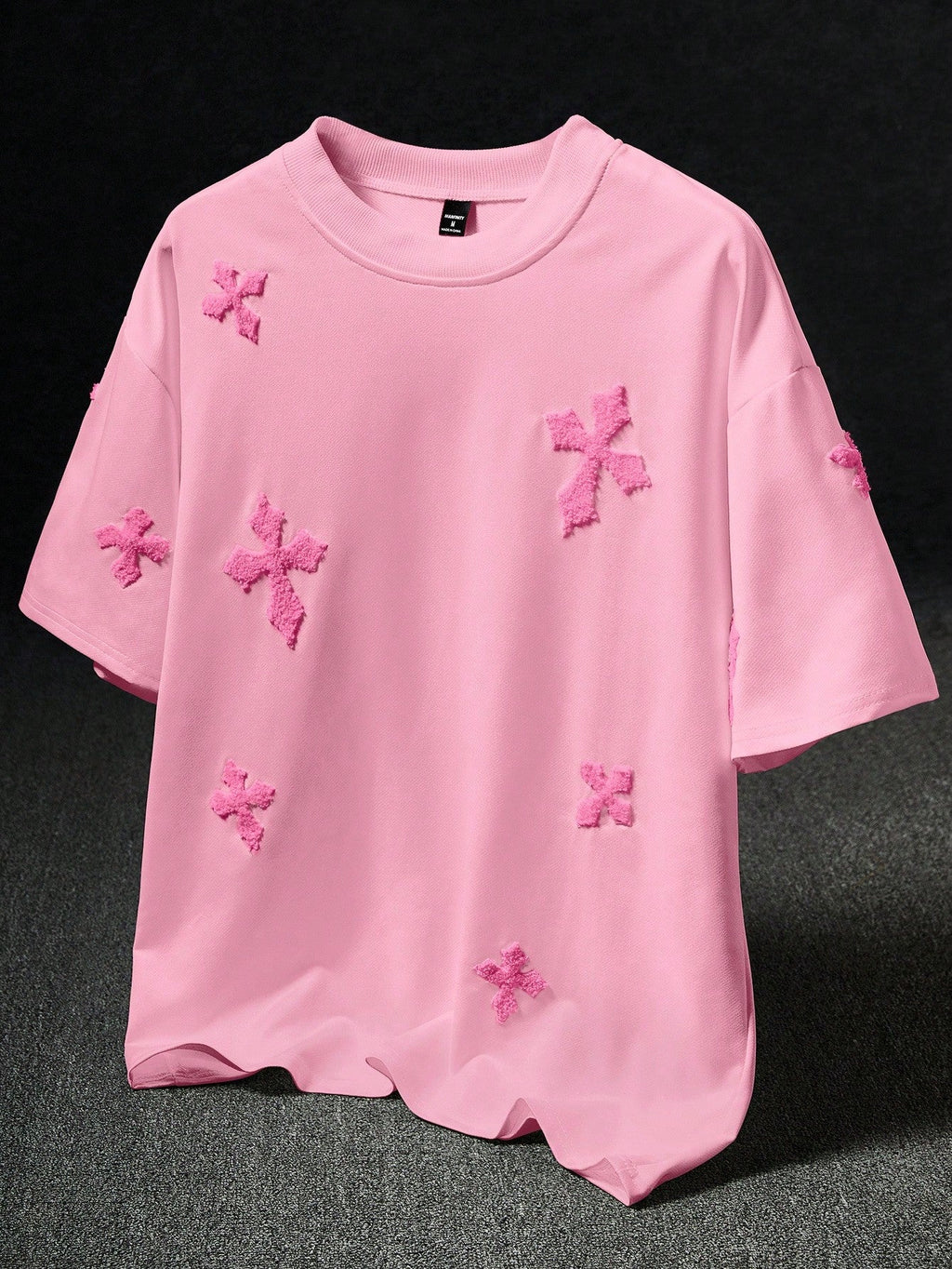 Men's Street-Style Popular INS Matching Cross Full-Print Towel Embroidery T-Shirt