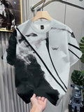 Men's Letter Print Round Neck Short Sleeve Casual T-Shirt