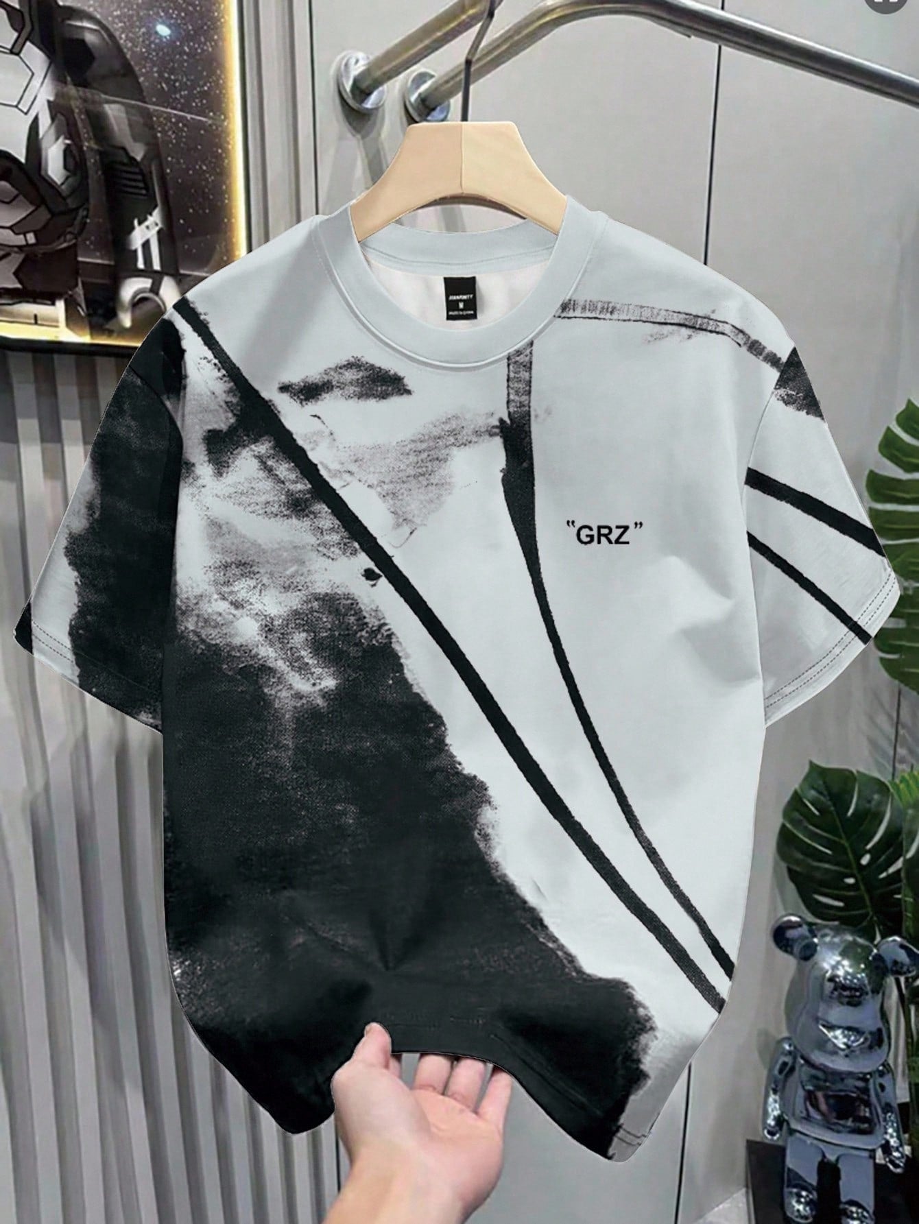 Men's Letter Print Round Neck Short Sleeve Casual T-Shirt