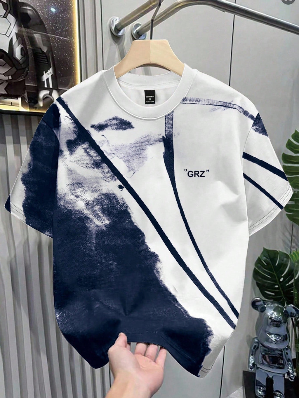 Men's Letter Print Round Neck Short Sleeve Casual T-Shirt
