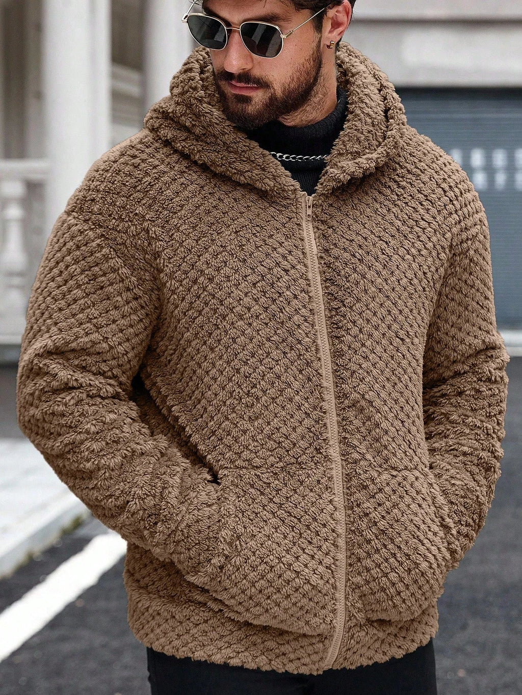 Men's Casual Fleece Hooded Jacket