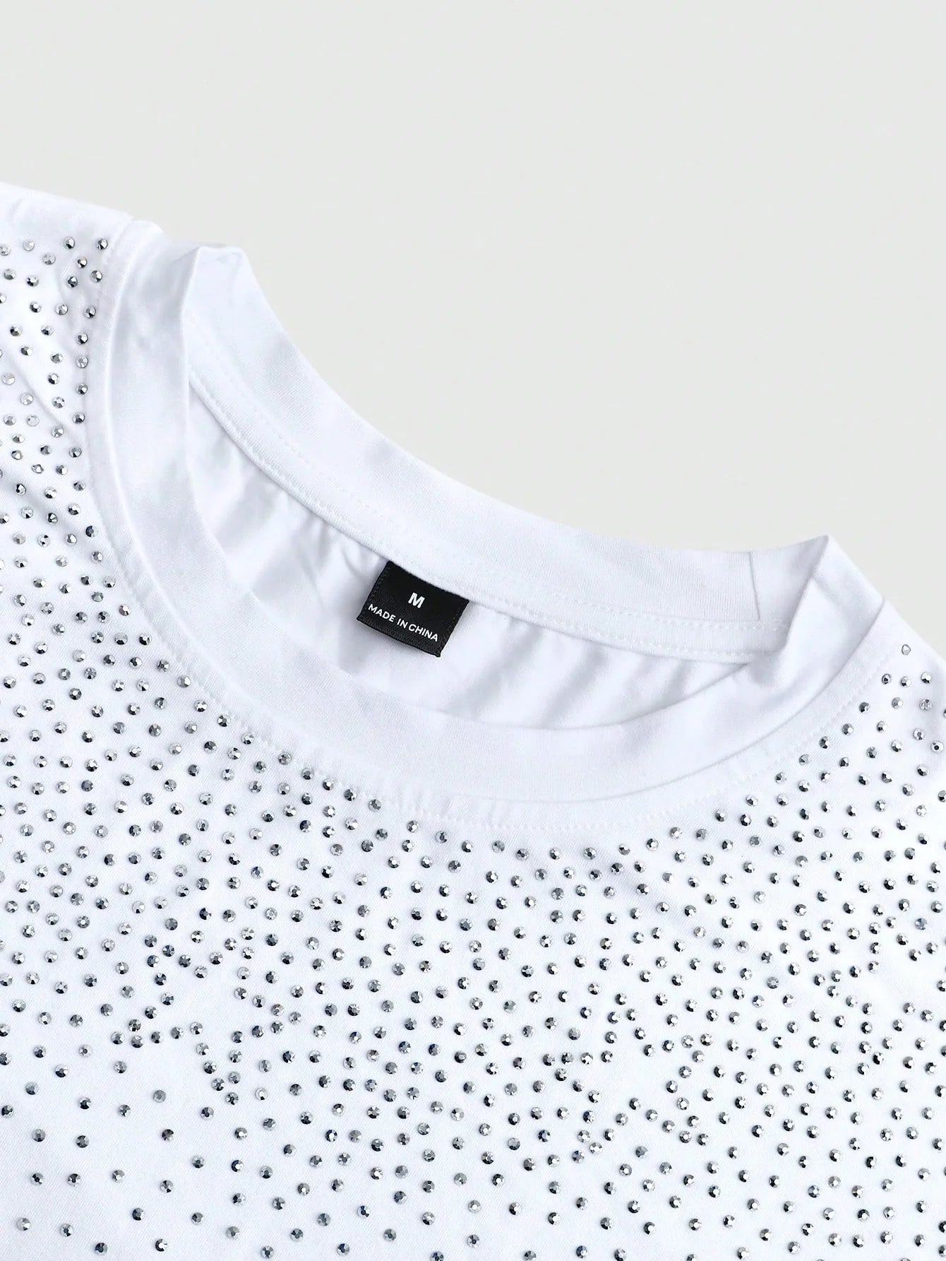 1pc Men's Casual Loose Fit Short Sleeve T-Shirt, Rhinestone Decor