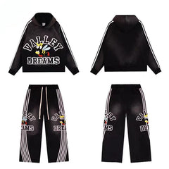 Vale Forever Vintage Bee Graphic Hoodie & Striped Sweatpants Set