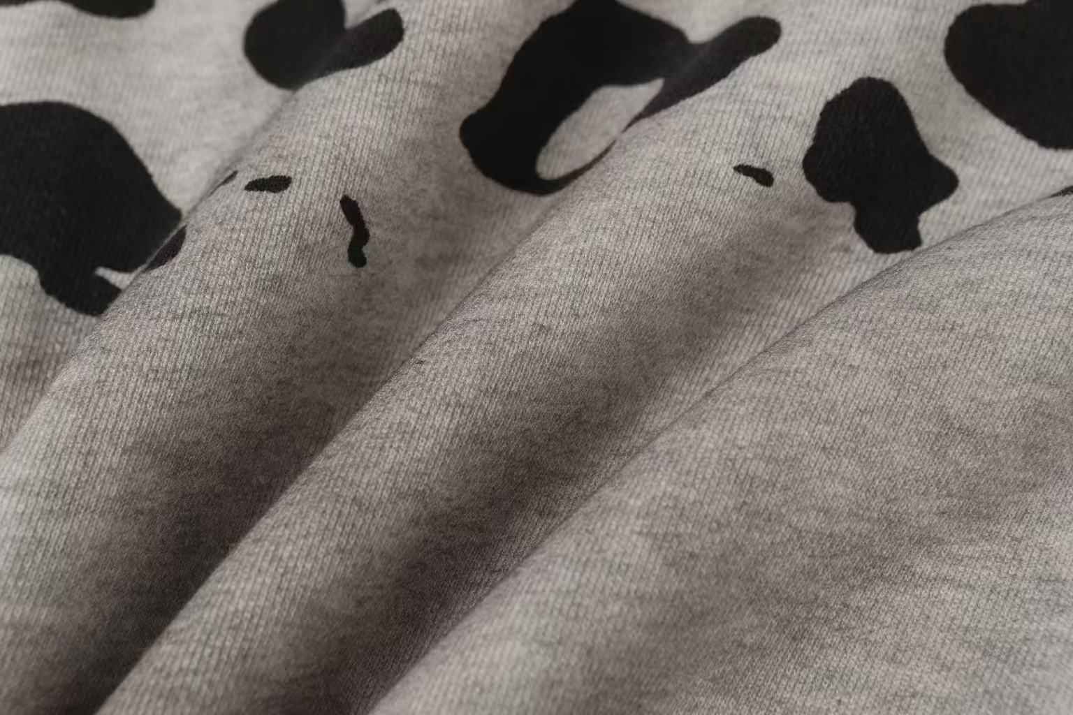 Vale Forever Vintage Leopard Print & "USA" Graphic Zip-Up Hoodie & Sweatpants Set - Grey