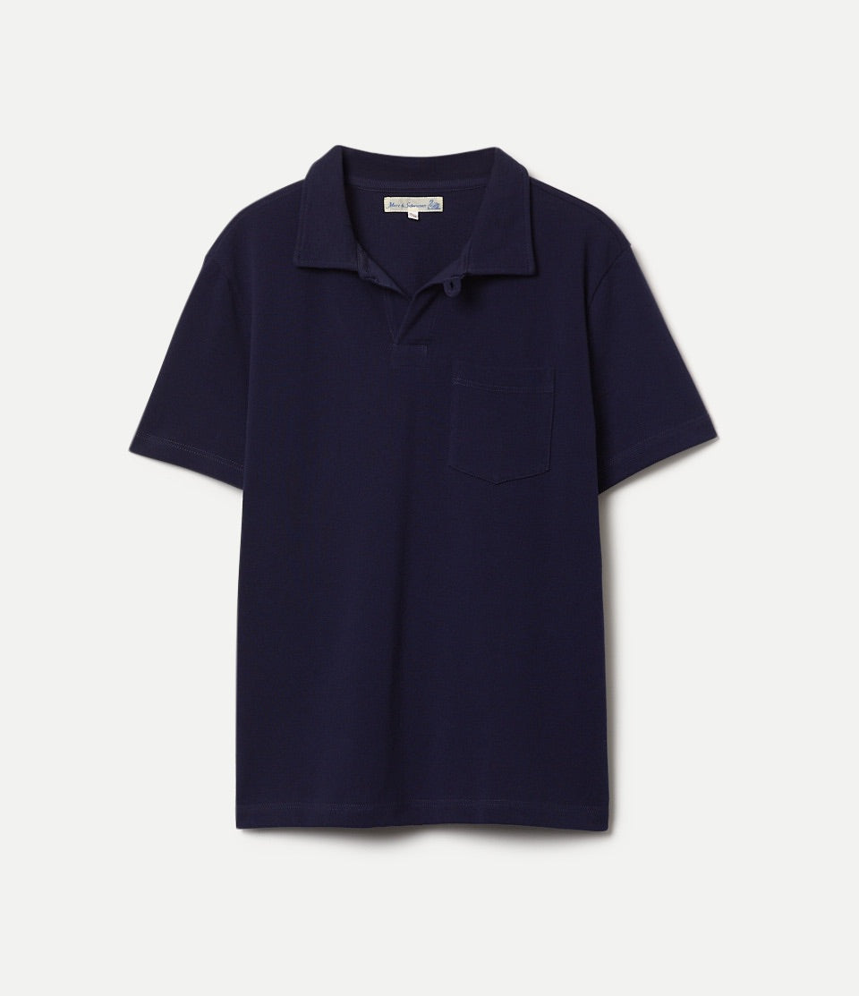 2PKPL Loopwheeled Relaxed Fit Pikée Short Sleeve Polo Shirt