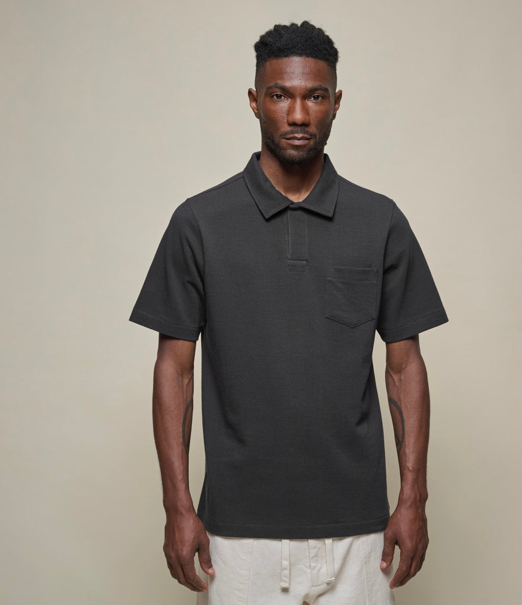 2PKPL Loopwheeled Relaxed Fit Pikée Short Sleeve Polo Shirt